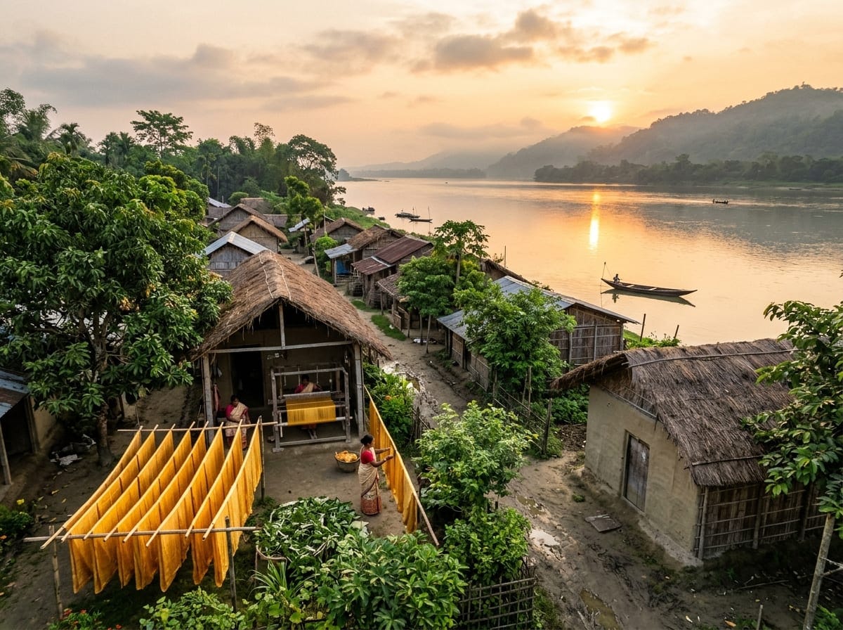 Sualkuchi — Where Silk Becomes Heritage along the Brahmaputra River